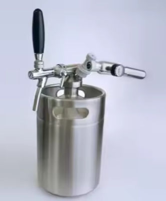 Custom Logo Stainless Steel Keg Growler with 0.8mm Wall Thickness and Up To 30 PSI Pressure Retention