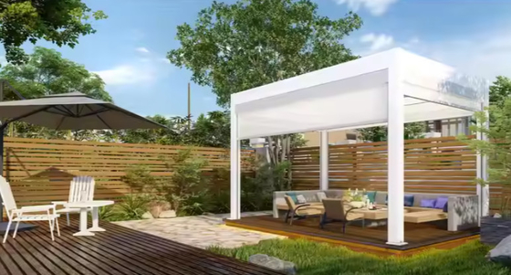 Garden Aluminum Shelter Waterproof Motorized Aluminium Louver Pavilion Gazebo Ultraviolet-proof Custom Aluminium Pergola